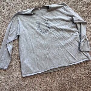 Indianapolis Colts Womens 3XL Rhinestone Horseshoe Long Sleeve T‎ Shirt